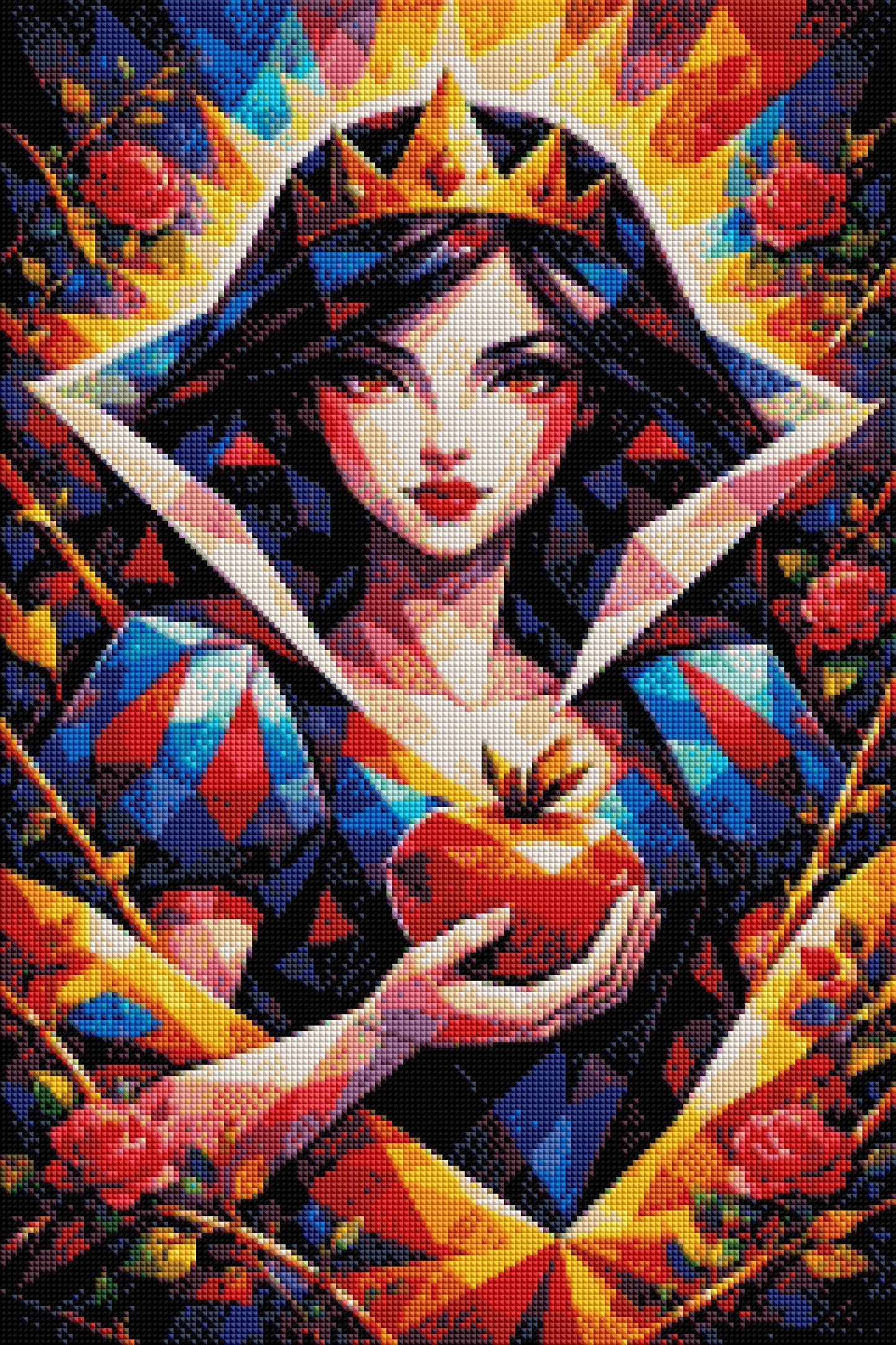 Der rote Fairy Tale Apfel - Diamond Painting Kit - AI Artwork by Planetenparty 40x60cm (eckige Steine)