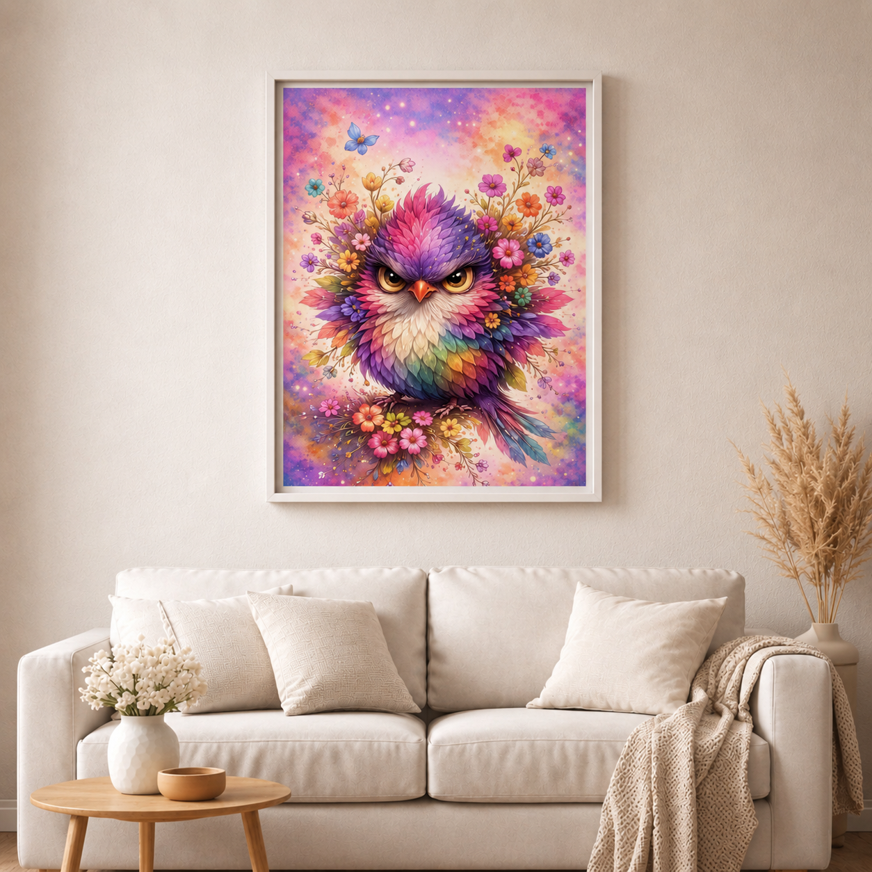 Luna Federchen - Diamond Painting Kit - Artwork by tiki_DIAMONDS.ai 60x90 cm (eckige Steine)