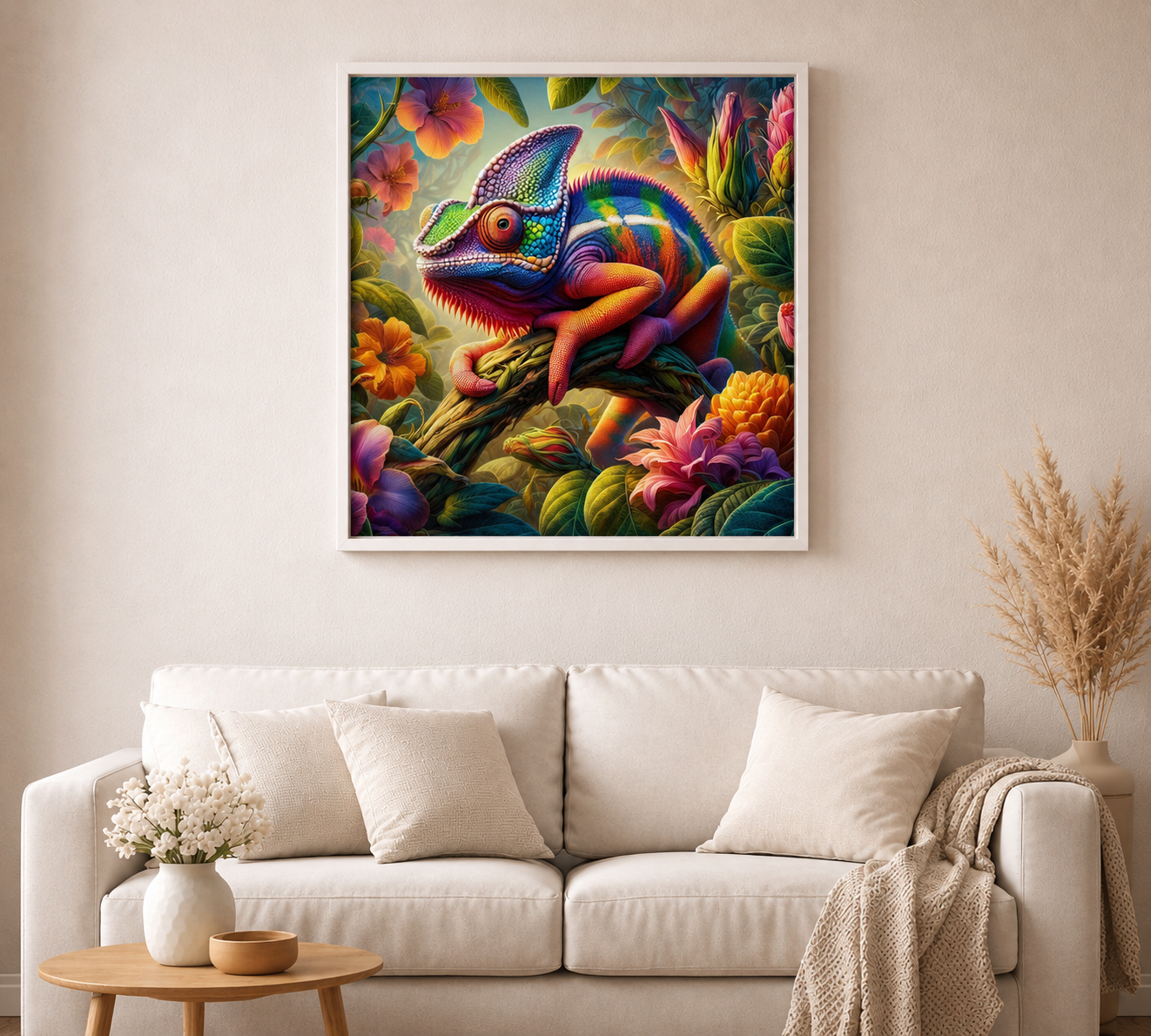 Tropische Farbenpracht mit 100 Farben - Diamond Painting Kit - AI Artwork by Silvia-ki 80x80cm (eckige Steine)