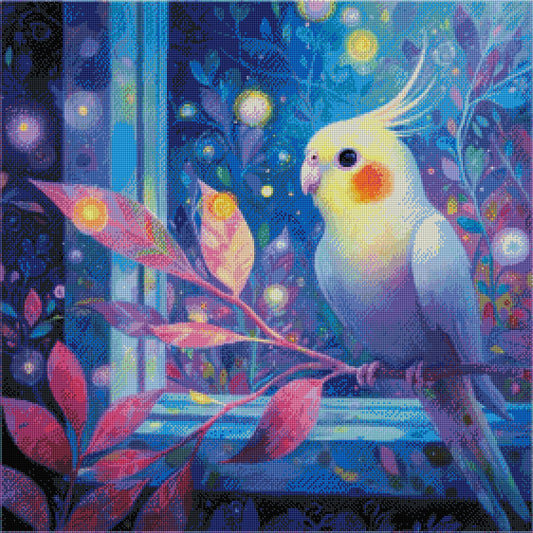 Der kleine Sternensänger - Diamond Painting Kit -  Artwork by shiny_unicorn.ai 70x70cm (eckige Steine)
