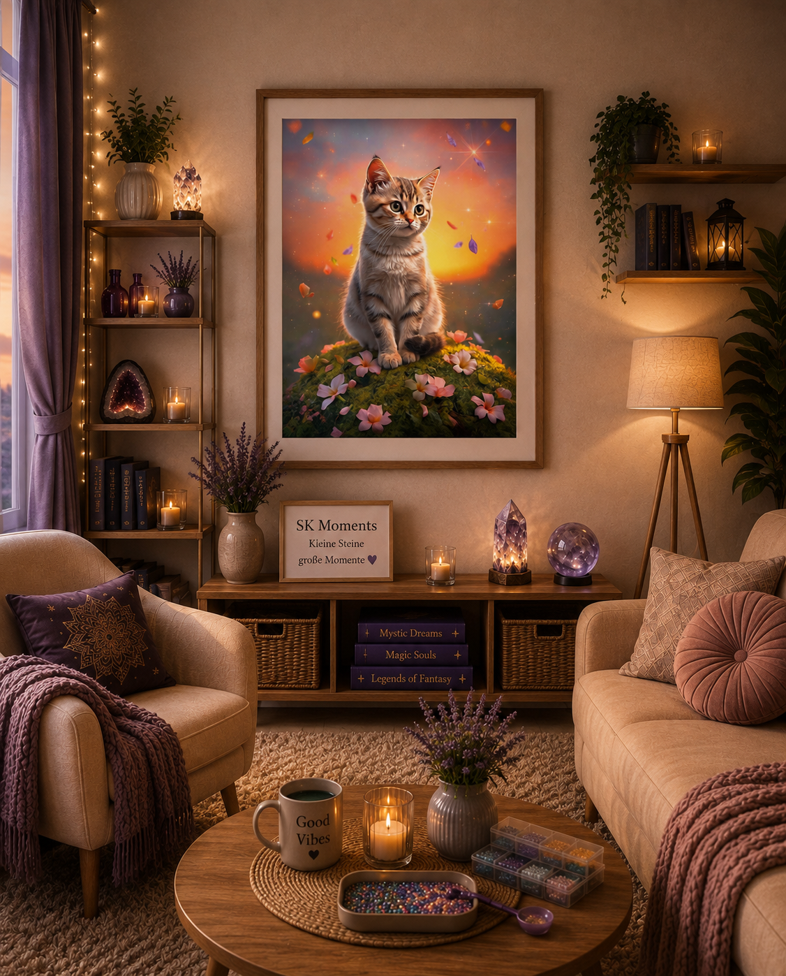 Auf Samtpfoten - Diamond Painting Kit | 70*90 cm | 110 DMC-Farben | Artwork by Tina Diamonds