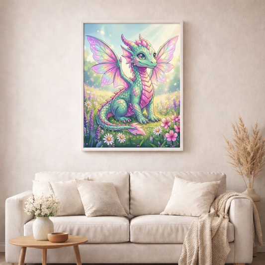 Der Blütenflügel Prinz - Diamond Painting Kit - AI Artwork by  SK Moments 70x70cm (eckige Steine)