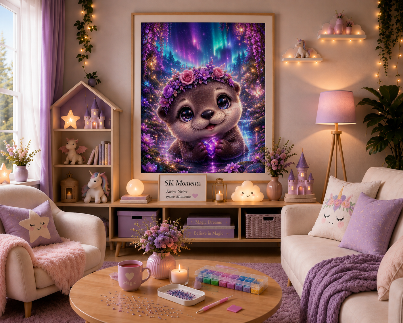 Auroraherz  - Diamond Painting Kit | 60*75 cm | 179 DMC-Farben | Artwork by Glitzerkrümel