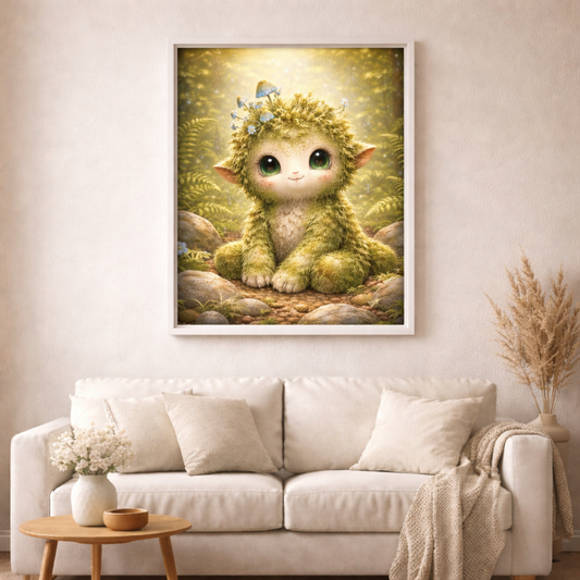 Moos Monster - Diamond Painting Kit - AI Artwork by Planetenparty 50x50cm (eckige Steine)