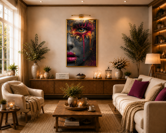 Goldene Tränen  - Diamond Painting Kit | 50*80 cm | 120 DMC-Farben | Artwork by Anny_Ai