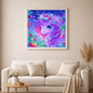 Erdbeerzauber Einhorn mit 100 Farben - Diamond Painting Kit -  Artwork by shiny_unicorn.ai 70x70cm (eckige Steine)