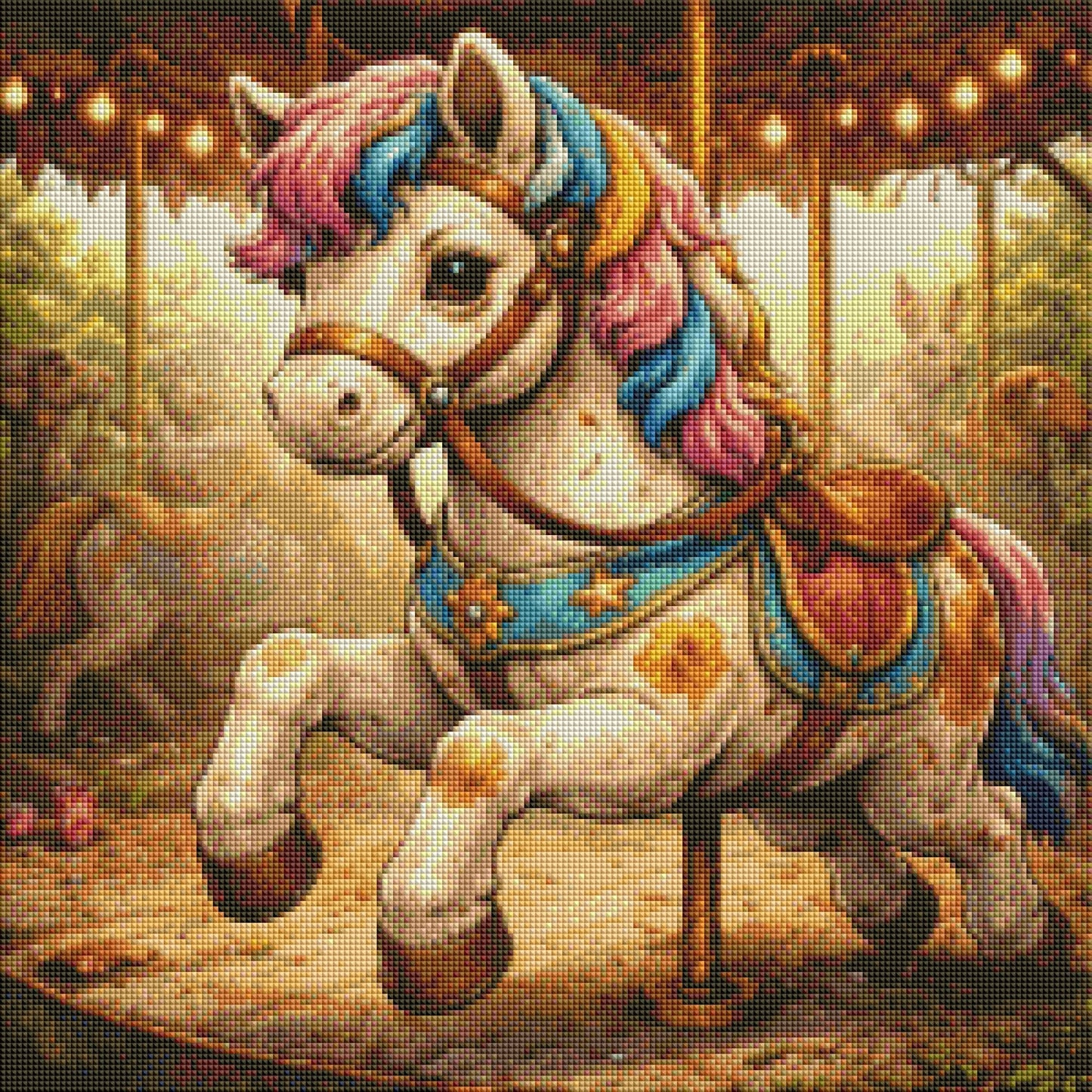 Lost Place Fairground - Diamond Painting Kit - AI Artwork by Planetenparty 50x50cm (Square Drills)