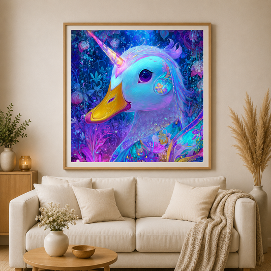 The Unicorn Duckling - Diamond Painting Kit - Artwork by shiny_unicorn.ai