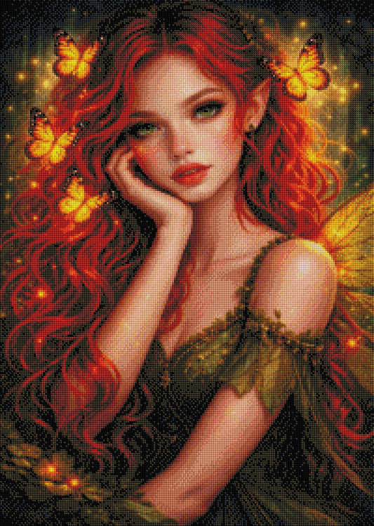 Flamme des Zauberwaldes - Diamond Painting Kit - AI Artwork by Farbenzauberwelt 50x70cm (eckige Steine)