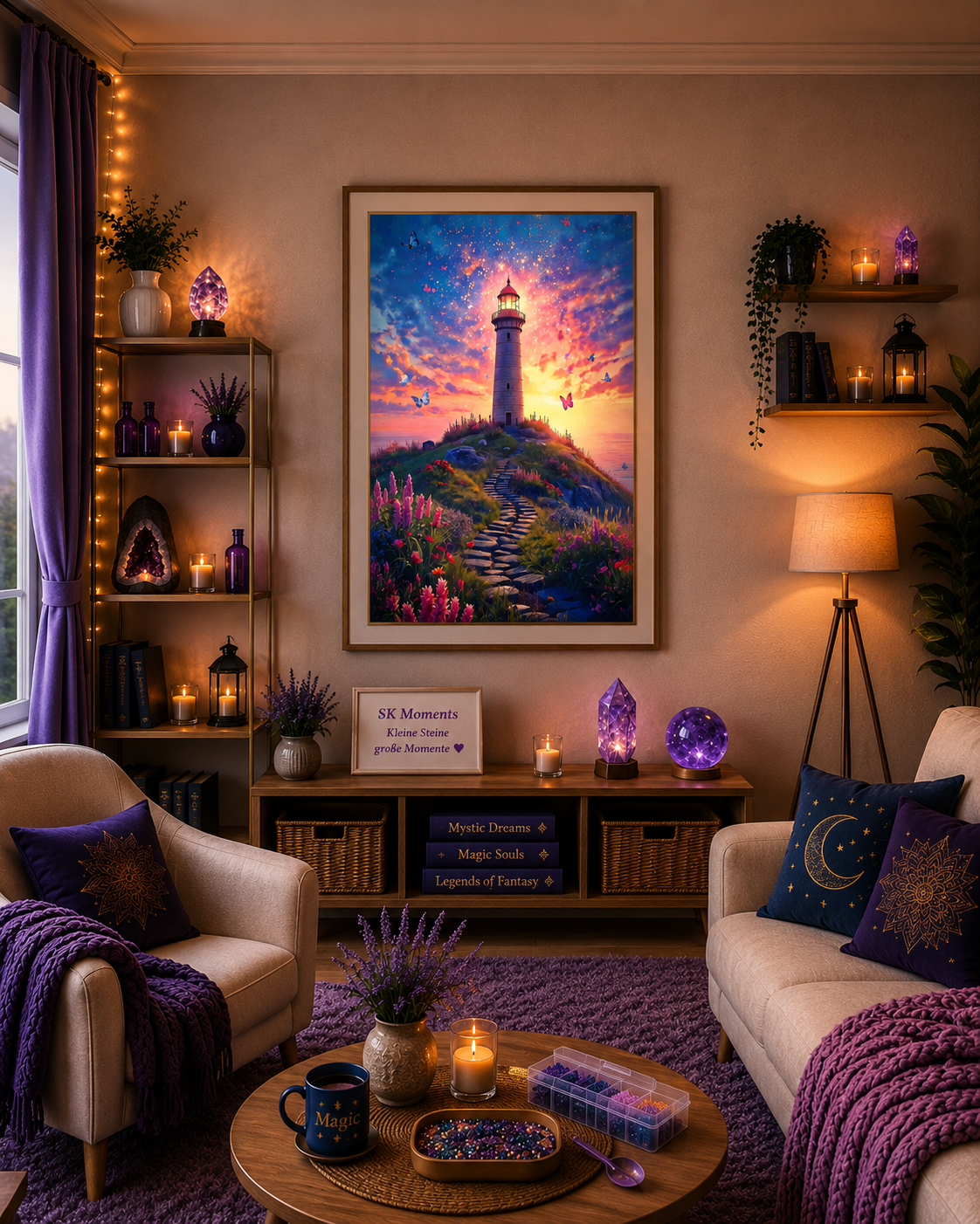Weg des Lichts - Diamond Painting Kit | 60*90 cm | 100 DMC-Farben | Artwork by Tina Diamonds