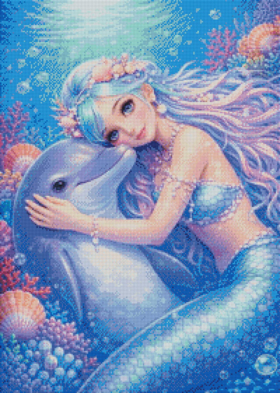 Meereszauber und Freundschaft - Diamond Painting Kit - AI Artwork by SK Moments 50x70cm (eckige Steine)