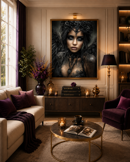 Obsidian Queen - Diamond Painting Kit - Artwork by Ray Spark