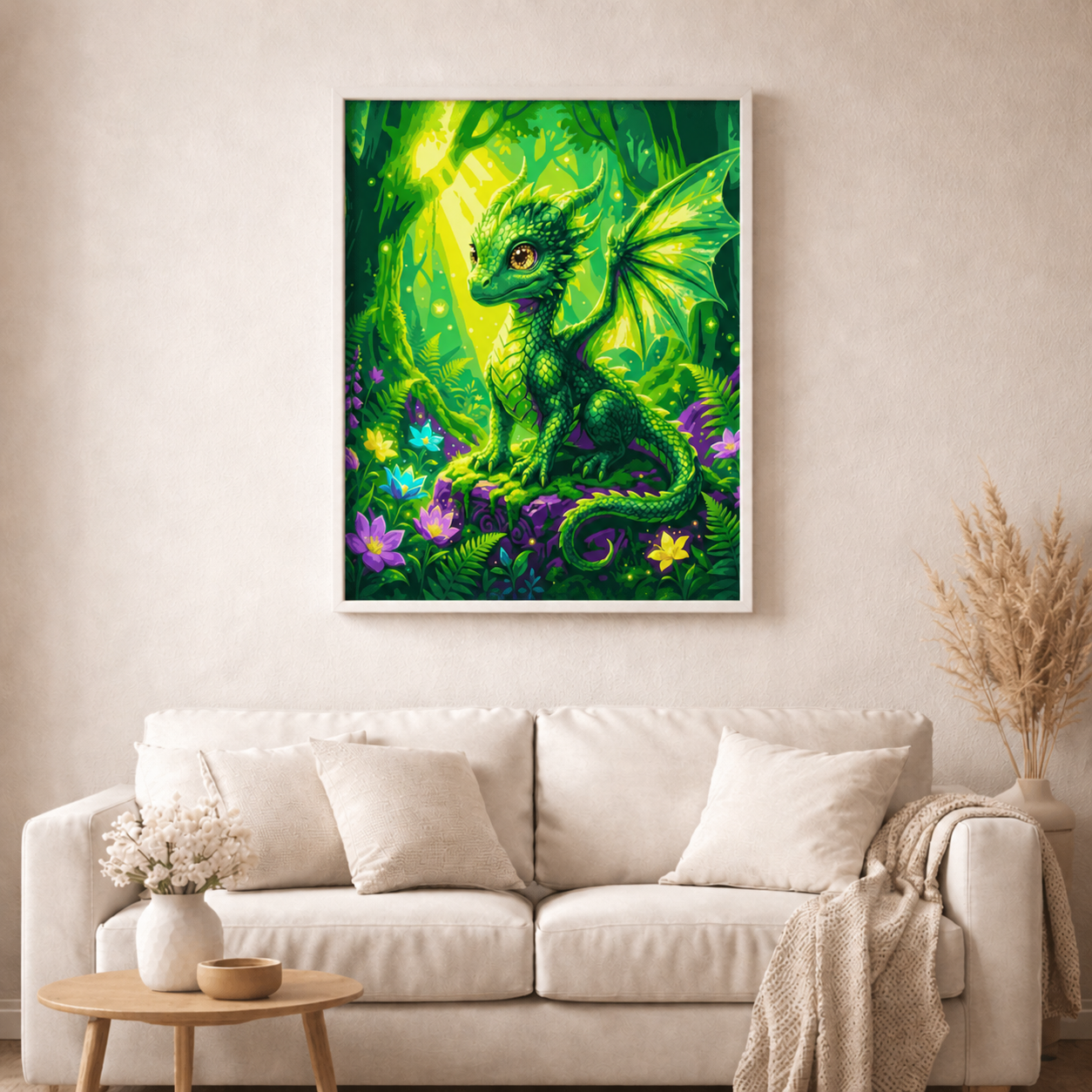 Der Smaragd - Waldhüter - Diamond Painting Kit - AI Artwork by SK Moments 70x70cm (eckige Steine)