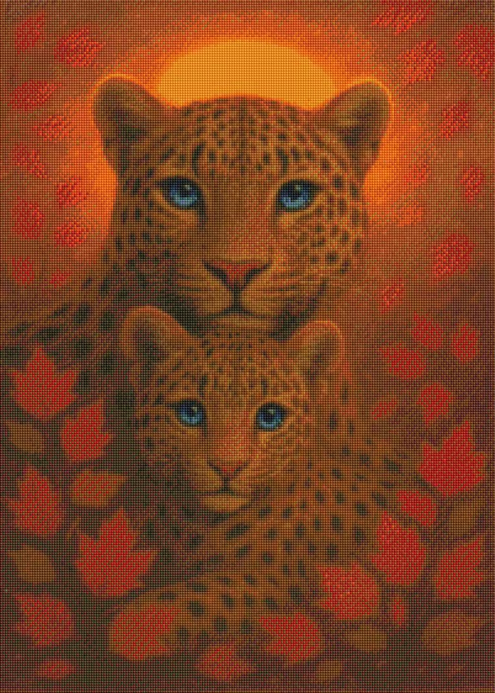 Liora und Naru - Die Wächter des Lichts Herbstbild - Diamond Painting Kit - AI Artwork by SK        Moments 50x70cm (eckige Steine)