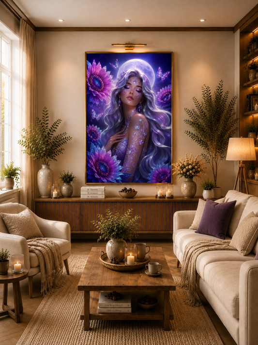 Heavenly Bloom - Diamond Painting Kit | 60*90 cm | 84 DMC Colors | Artwork by SK Moments