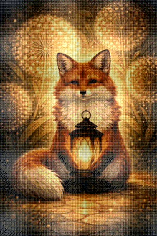 Nachtfuchs - Diamond Painting Kit - AI Artwork by Planetenparty 40x60cm (eckige Steine)