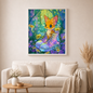 Fuchszauber in Glitzerschuhen mit 100 Farben - Diamond Painting Kit -  Artwork by shiny_unicorn.ai 70x70cm (eckige Steine)