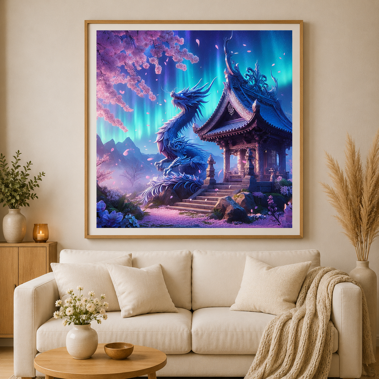 Sakura und der Himmelsdrache - Diamond Painting Kit - Artwork by saroux_draw