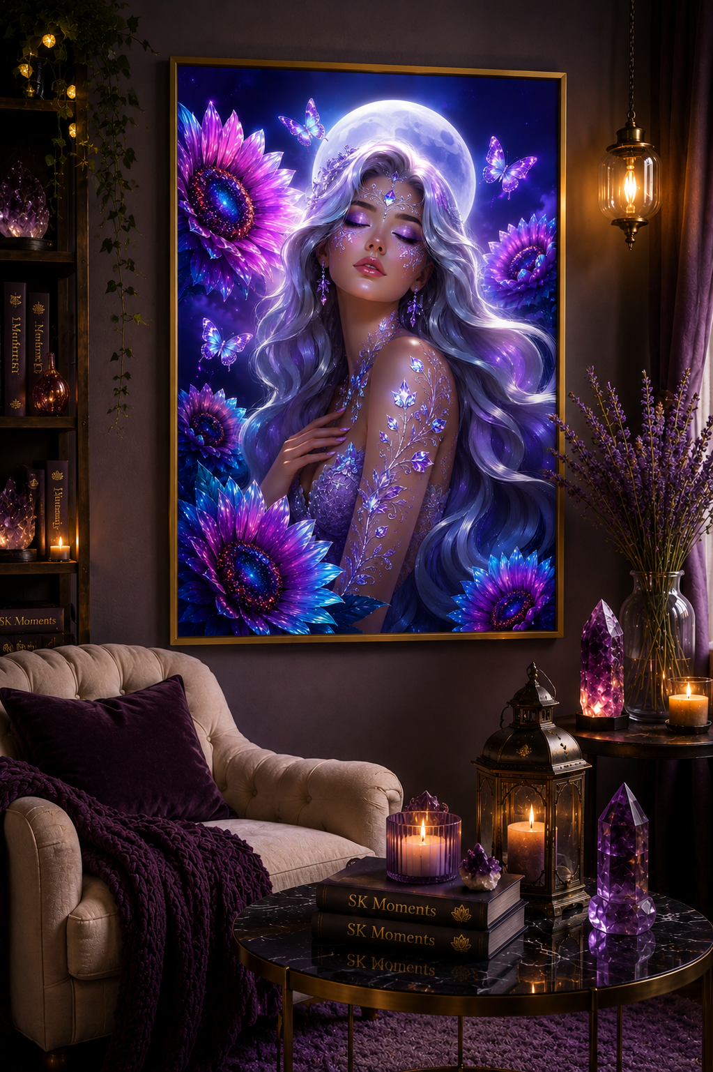 Himmlische Blüte  - Diamond Painting Kit | 60*90 cm | 84 DMC-Farben | Artwork by SK Moments
