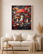 Zauberwald der Fliegenpilze - Diamond Painting Kit - AI Artwork by Planetenparty 60x60cm (eckige Steine)