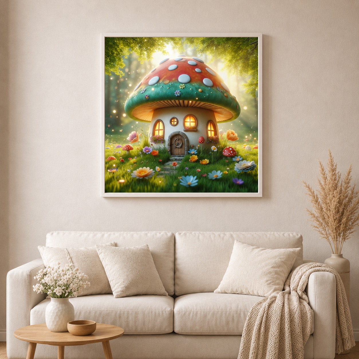 Märchenhaus im Wald- Diamond Painting Kit - AI Artwork by Glitzerkrümel 60x60cm (eckige Steine)