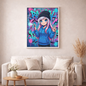 Street-Art Rebellin - Diamond Painting Kit - AI Artwork by SK Moments 70x70cm (eckige Steine)