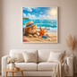 Meeresbrise & Samtpfoten - Diamond Painting Kit - AI Artwork by Silvia-ki 50x50cm (eckige Steine)