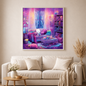 Magischer Kuschelabend mit 120 Farben - Diamond Painting Kit -  Artwork by shiny_unicorn.ai 80x80cm (eckige Steine)