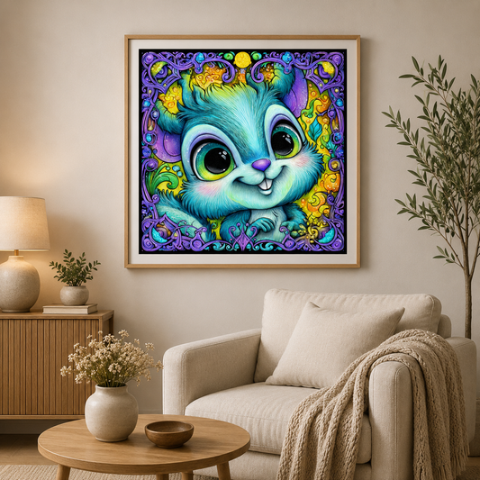 Lumi the Magic Bunny - Diamond Painting Kit - Artwork by shiny_unicorn.ai