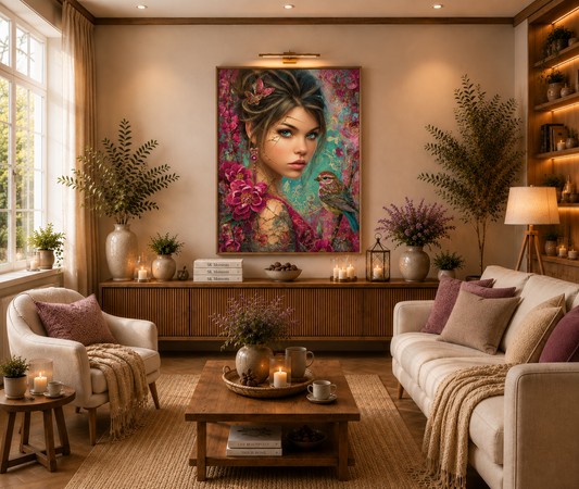 Blütenpoesie  - Diamond Painting Kit | 60*80 cm | 150 DMC-Farben | Artwork by Anny_Ai