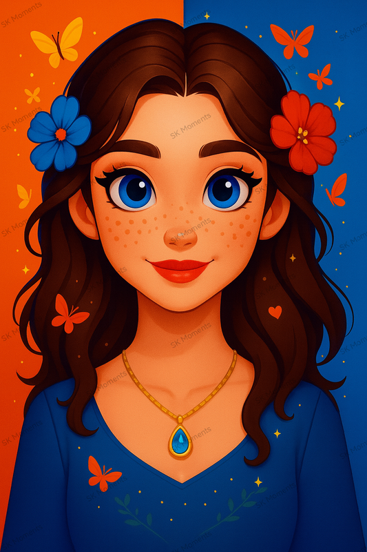 Die Hüterin der Farben (50x70 cm, eckige Harzsteine)