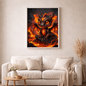 Der Flammenherz Vulkanier - Diamond Painting Kit - AI Artwork by SK Moments 70x70cm (eckige Steine)