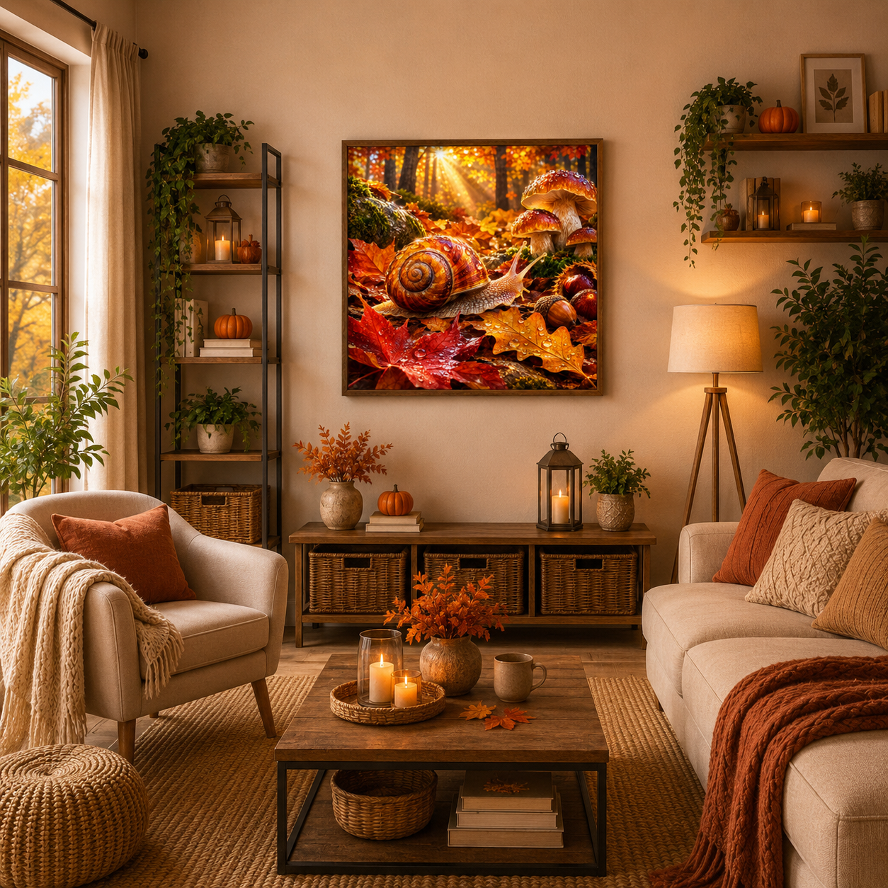 Kleine Herbstwanderin  - Diamond Painting Kit | 50*50 cm | 90 DMC-Farben | Artwork by SK Moments