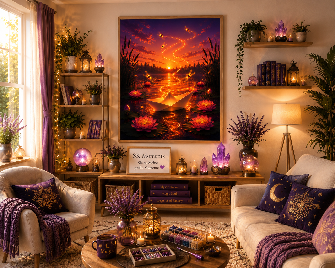 Lichter der Dämmerung  - Diamond Painting Kit | 60*80 cm | 89 DMC-Farben | Artwork by Glitzerpause.Ai