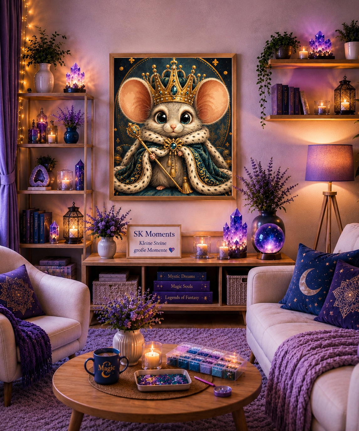 König Mäuserich Diamond Painting Kit | 50*60 cm | 96 DMC-Farben | Artwork by Planetenparty