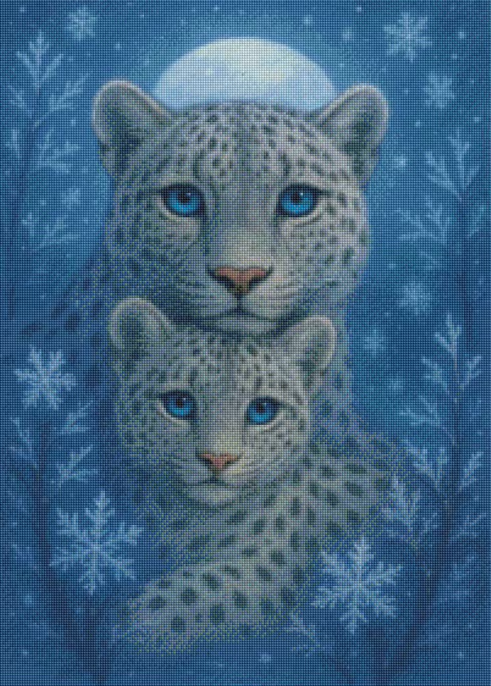 Liora und Naru - Die Wächter des Lichts Winterbild - Diamond Painting Kit - AI Artwork by SK Moments 50x70cm (eckige Steine)