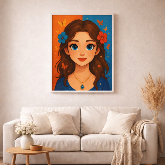Die Hüterin der Farben - Diamond Painting Kit - AI Artwork by SK Moments 50x70cm (eckige Steine)