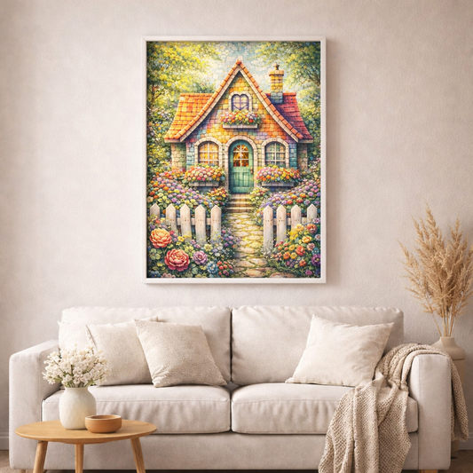 Traumgarten - Diamond Painting Kit - AI Artwork by Planetenparty 50x70cm (eckige Steine)