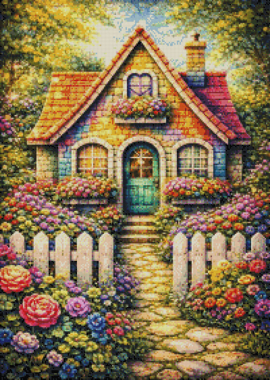 Traumgarten - Diamond Painting Kit - AI Artwork by Planetenparty 50x70cm (eckige Steine)