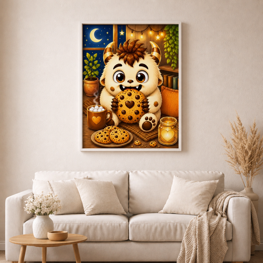 Gemütliche Keksmomente - Diamond Painting Kit - AI Artwork by SK Moments 50x60cm (eckige Steine)