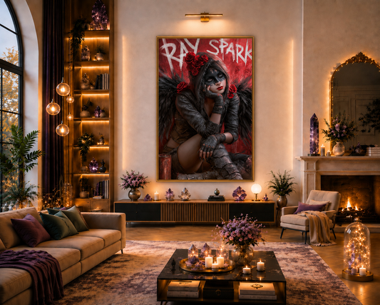 Nocturna - Raven's Rose - Diamond Painting Kit | 60*100 cm | 121 DMC-Farben | Artwork by Ray Spark