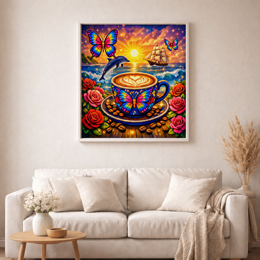 Sonnenzauber - Diamond Painting Kit - AI Artwork by  SK Moments 70x70cm (eckige Steine)