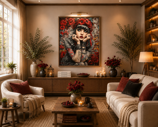 Rosenrebellin  - Diamond Painting Kit | 60*75 cm | 150 DMC-Farben | Artwork by Anny_Ai