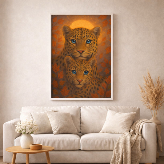 Liora und Naru - Die Wächter des Lichts Herbstbild - Diamond Painting Kit - AI Artwork by SK        Moments 50x70cm (eckige Steine)