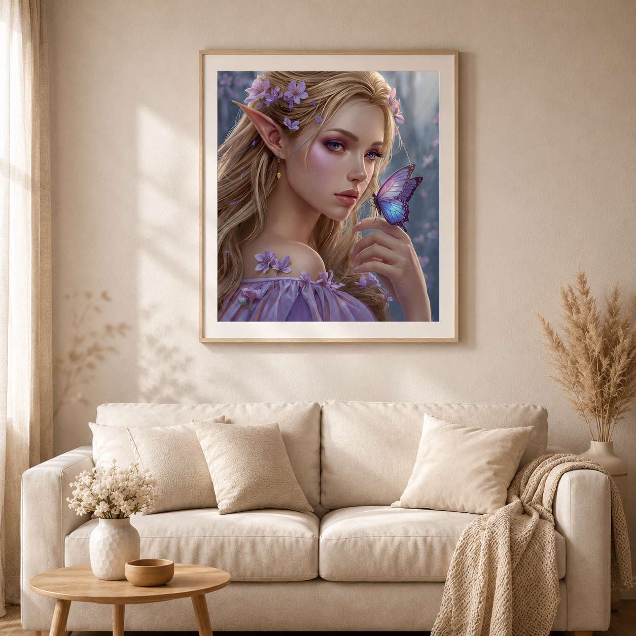Elbin Mara mit 109 Farben - Diamond Painting Kit - KI Artwork by Tina Diamonds 60x60 cm (eckige Steine)