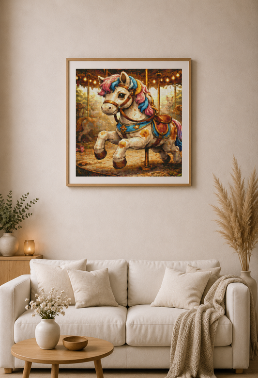 Lost Place Fairground - Diamond Painting Kit - AI Artwork by Planetenparty 50x50cm (Square Drills)