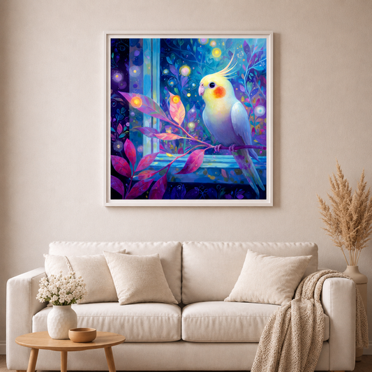 Der kleine Sternensänger - Diamond Painting Kit -  Artwork by shiny_unicorn.ai 70x70cm (eckige Steine)