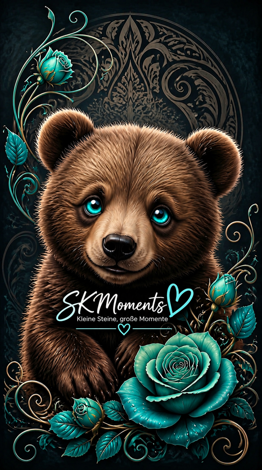 Bärentraum in Türkis – Diamond Painting 60 × 105 cm