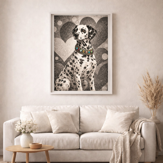 Royaler Dalmatiner - Diamond Painting Kit - AI Artwork by Planetenparty 40x60cm (eckige Steine)