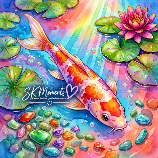 Koi im Blütenglanz – Diamond Painting 60 × 60 cm